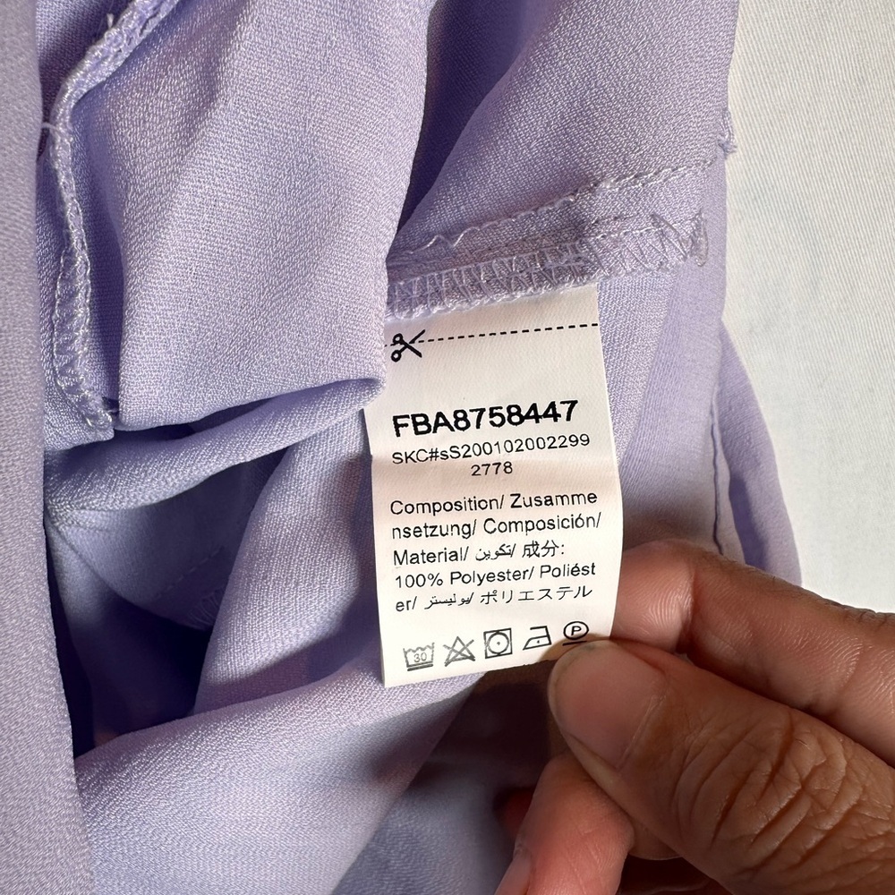 Embroidered Ruffle-collar Lilac Blouse - Picture 4 of 7